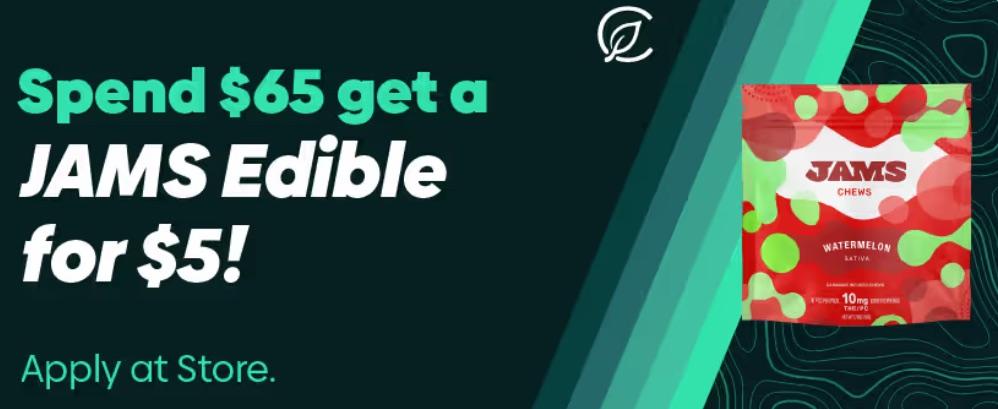 Spend $65 Get JAMS Edible for $5 - Cannabis deal image
