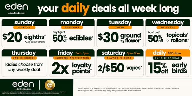 Daily Deals All Week Long - Cannabis deal image