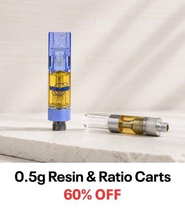 60% Off 0.5g Resin & Ratio Carts