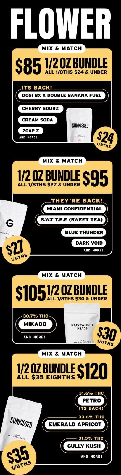 Flower Half-Ounce Bundles Starting at $85 - Cannabis deal image