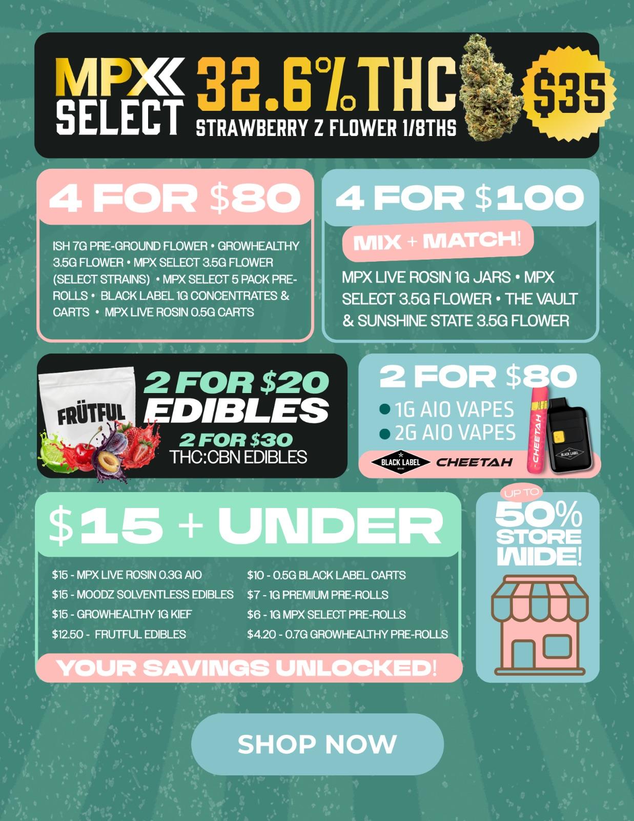 4 for $80 & 4 for $100 Deals