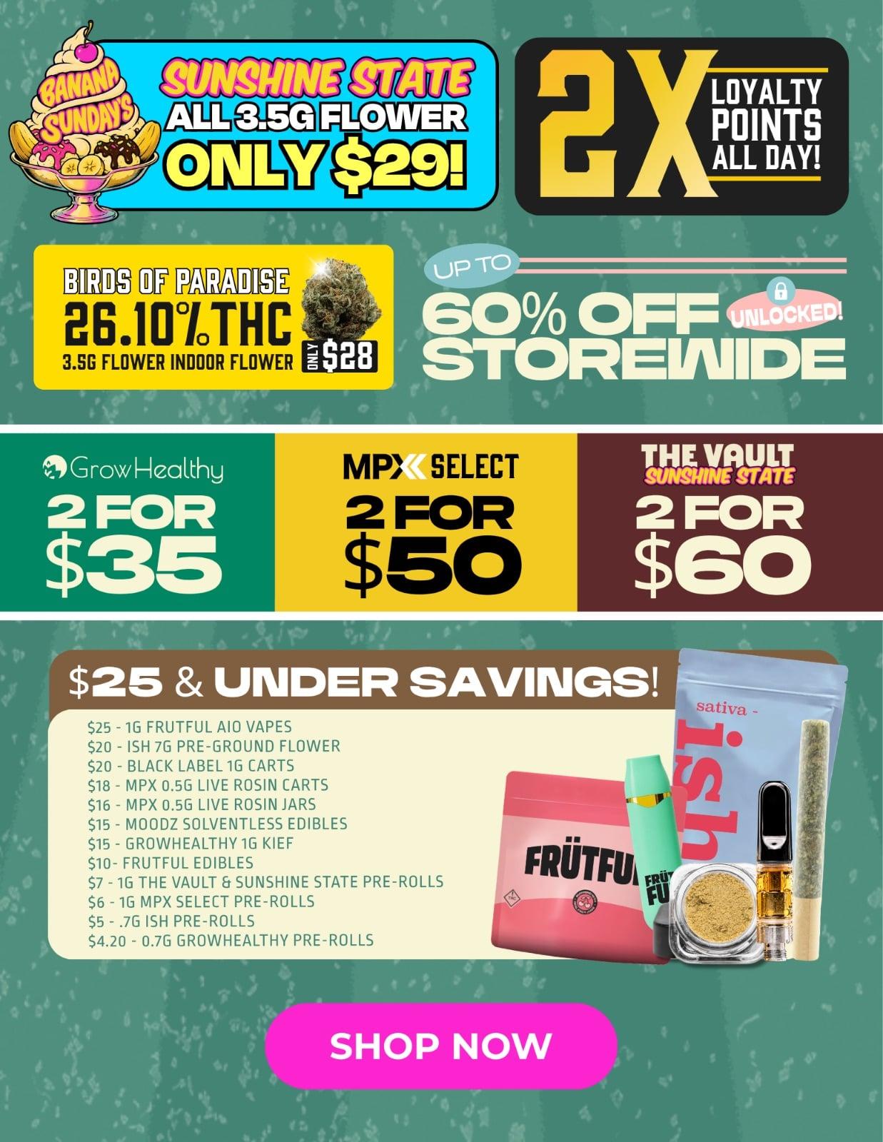 Sunshine State: 60% Off, $29 Flower - Cannabis deal image