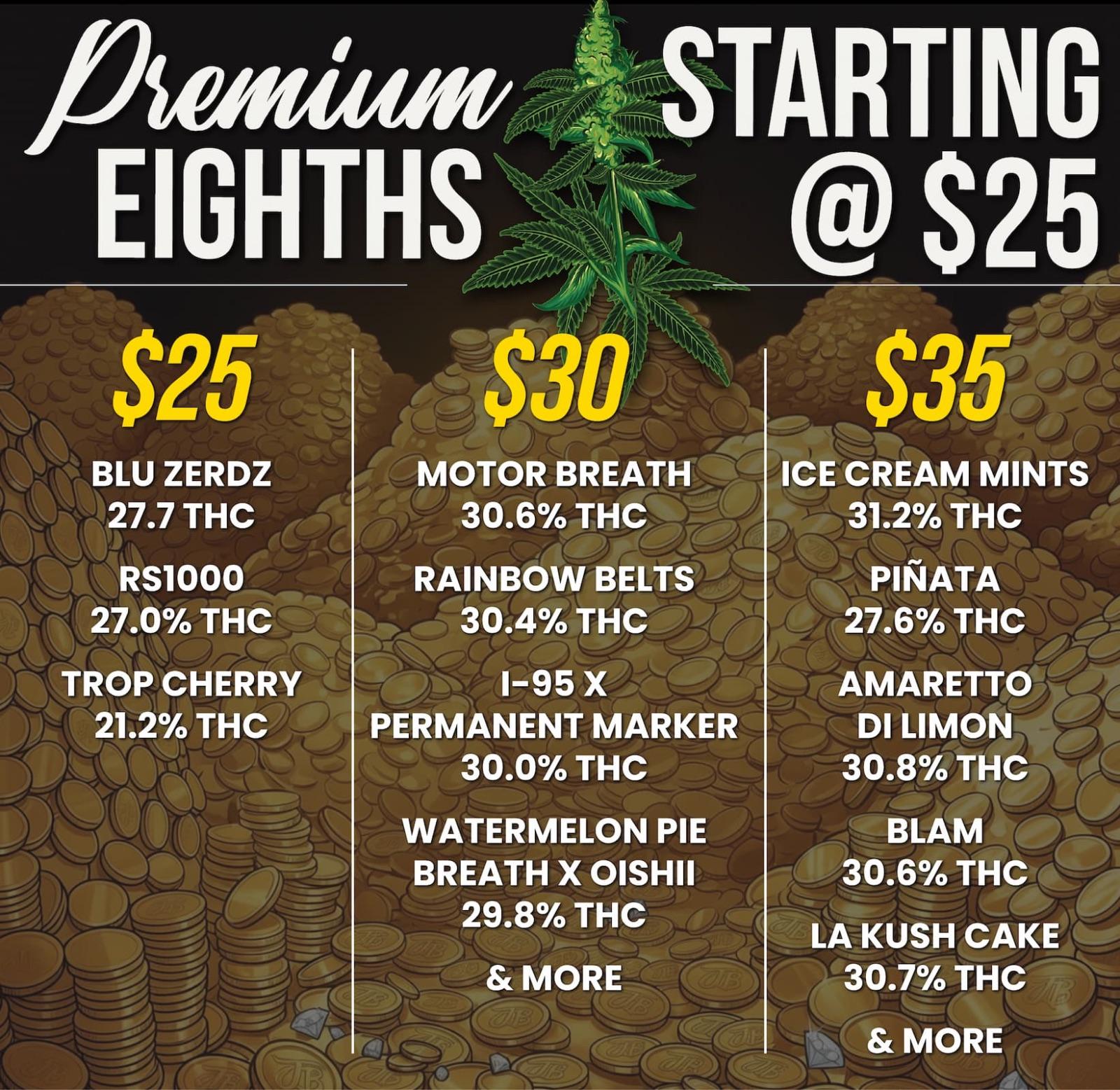Premium Eighths Starting at $25 - Cannabis deal image