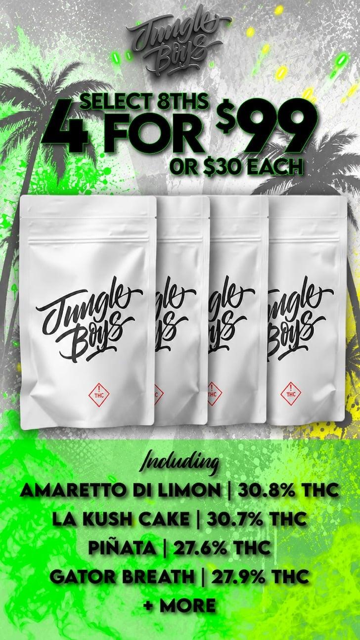 Select 8ths: 4 for $99 or $30 Each