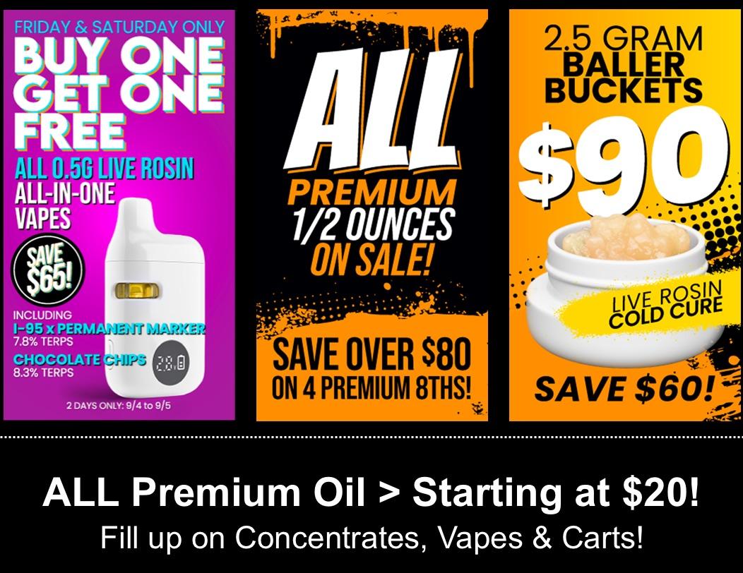 BOGO Vapes & Premium Oil Deals - Cannabis deal image