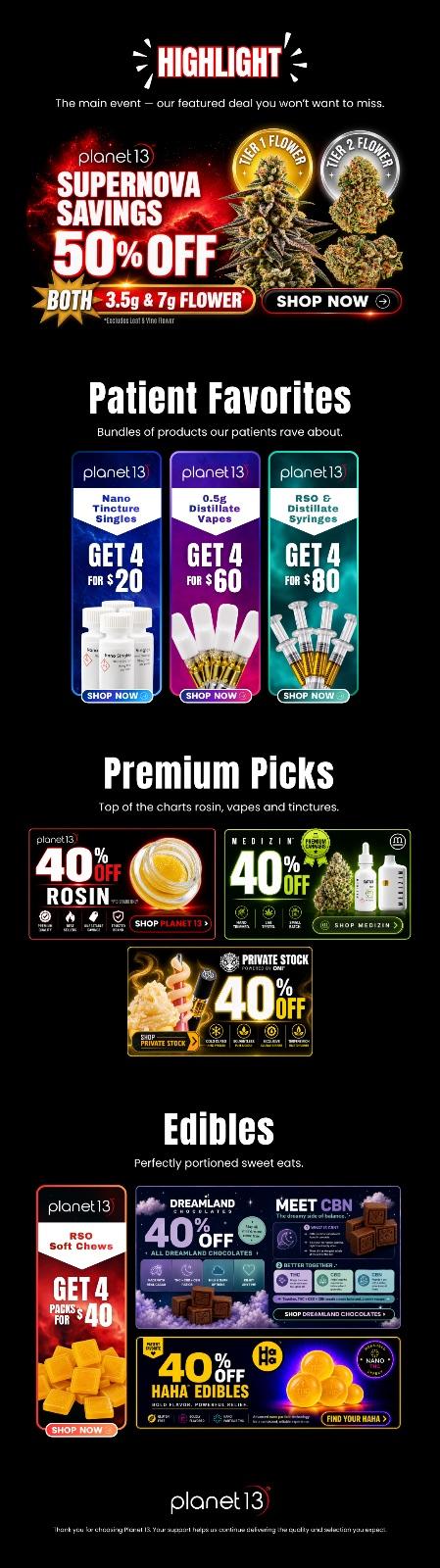 Supernova Savings & Patient Favorites Deals - Cannabis deal image