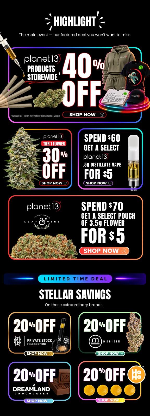 40% Off Storewide & Select Deals