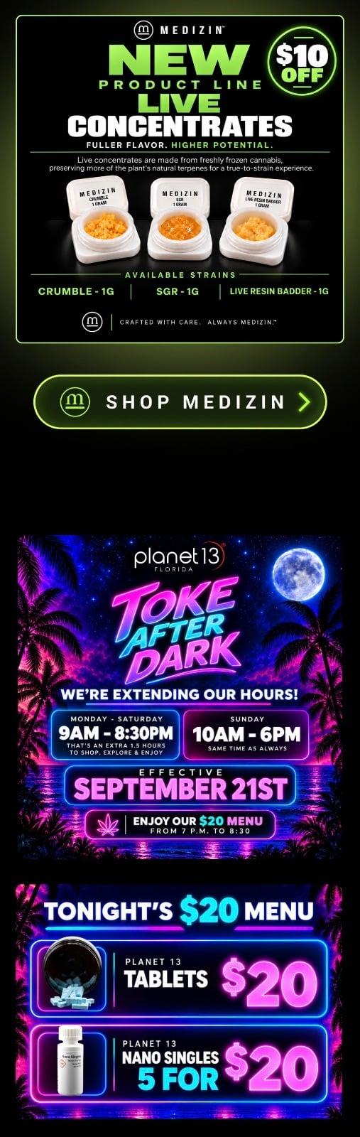 Live Concentrates $10 Off & $20 Menu - Cannabis deal image
