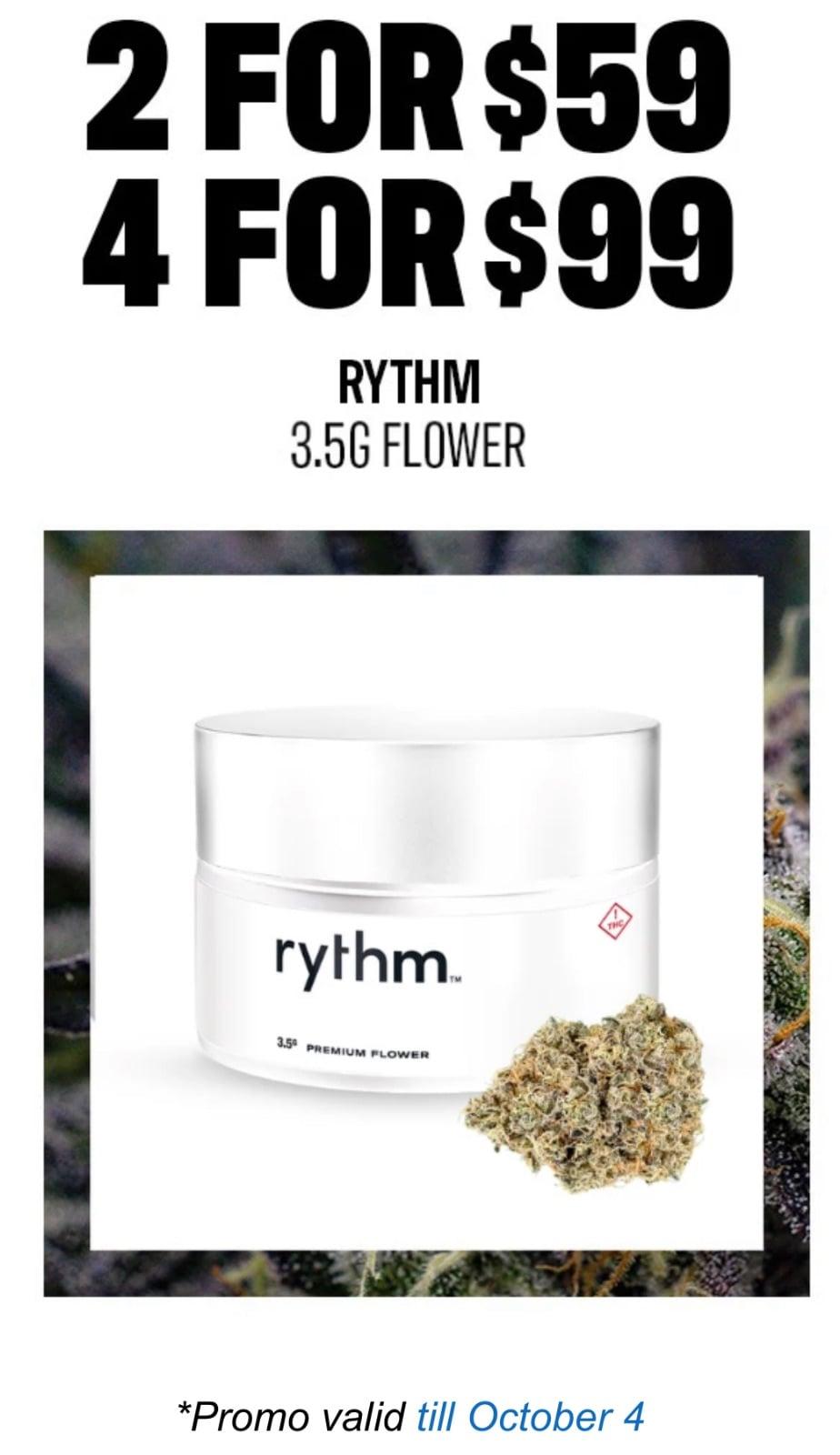RYTHM Flower: 2 for $59, 4 for $99 - Cannabis deal image