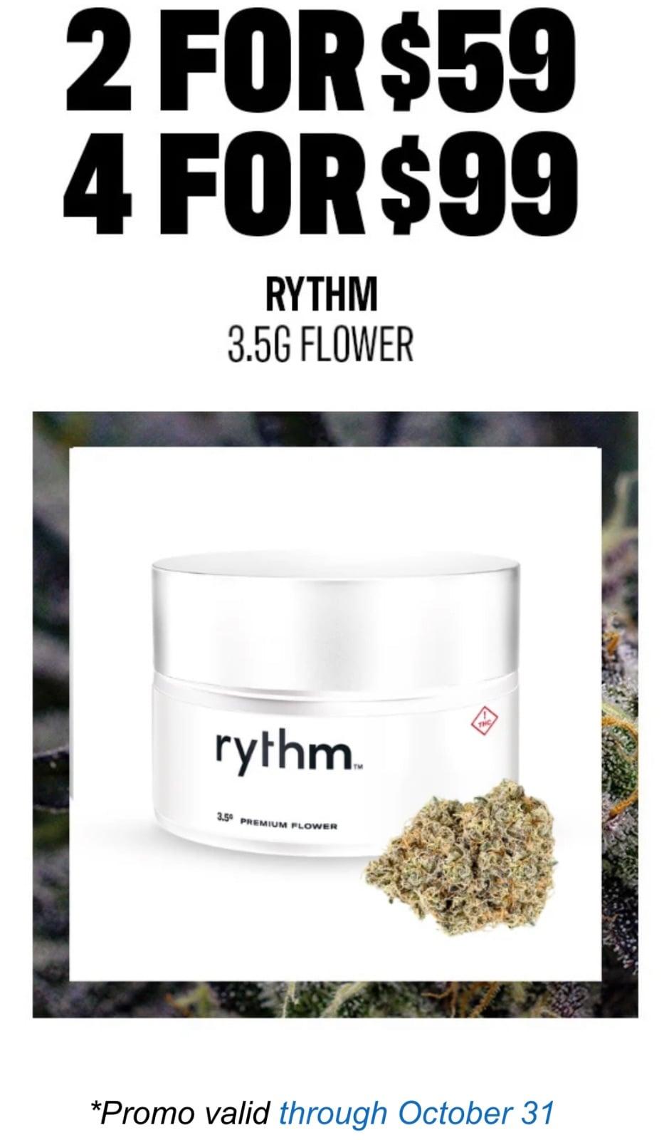 2 for $59 & 4 for $99 RYTHM Flower - Cannabis deal image