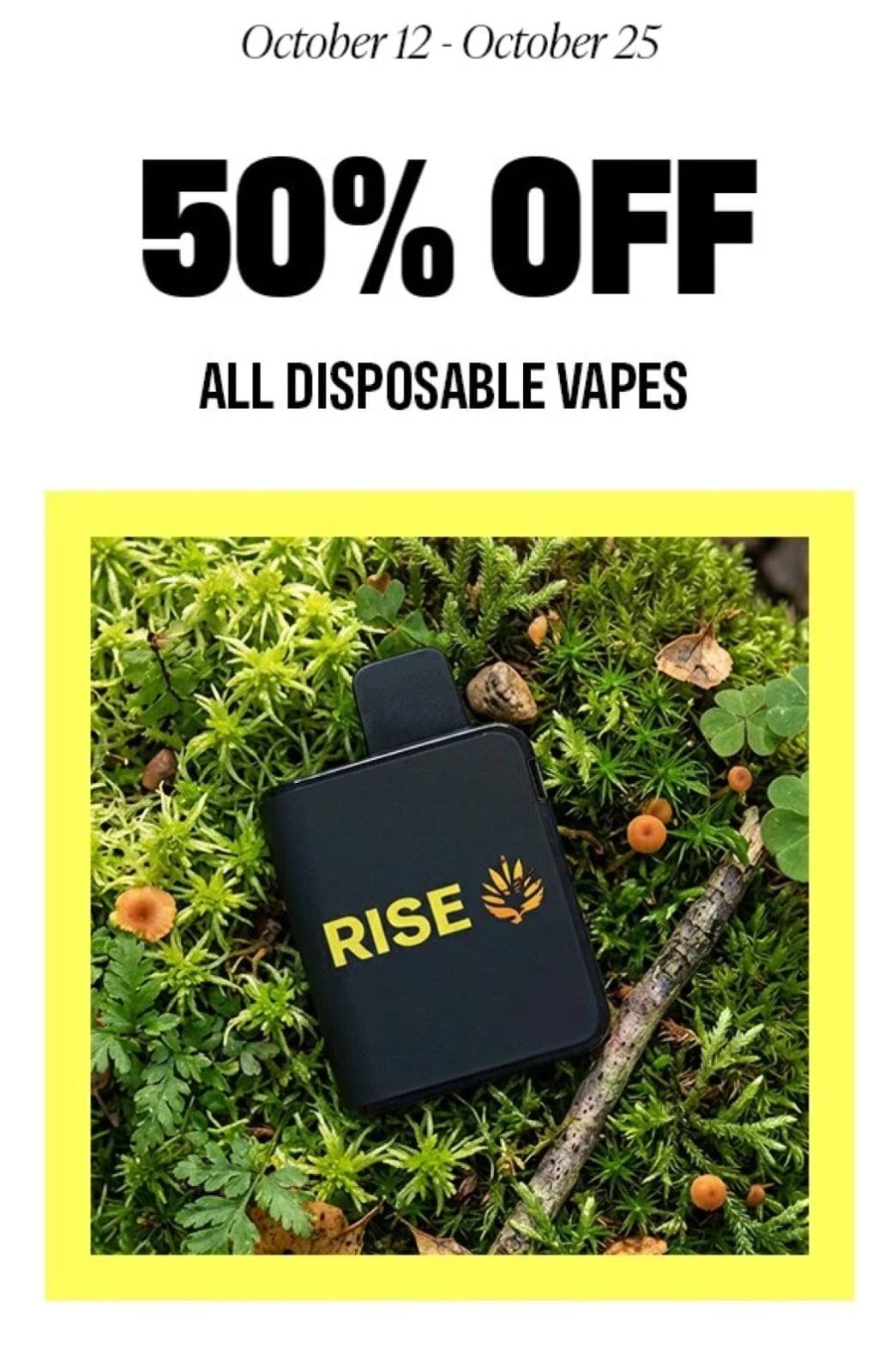 50% Off All Disposable Vapes