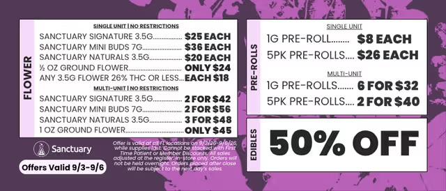 Flower, Pre-Rolls & Edibles Deals
