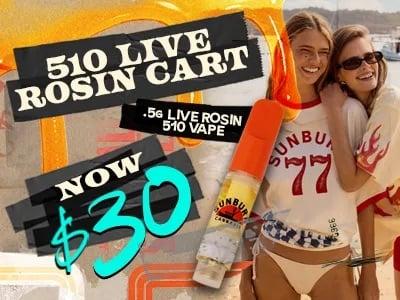 510 Live Rosin Carts Now $30 - Cannabis deal image