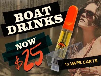 Boat Drinks 1g Vape Carts Now $25 - Cannabis deal image
