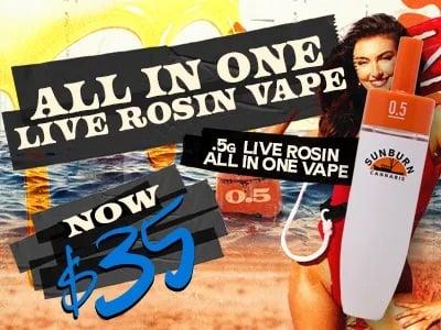 Live Rosin All-In-One Vape Now $35 - Cannabis deal image