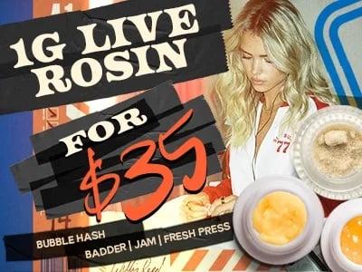 1g Live Rosin for $35 - Cannabis deal image