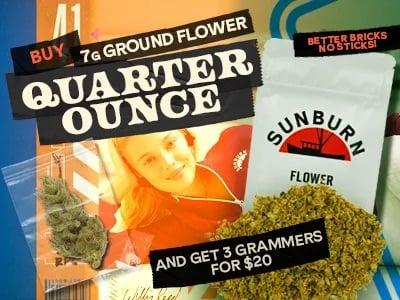 Quarter Ounce + 3 Grammers for $20 - Cannabis deal image