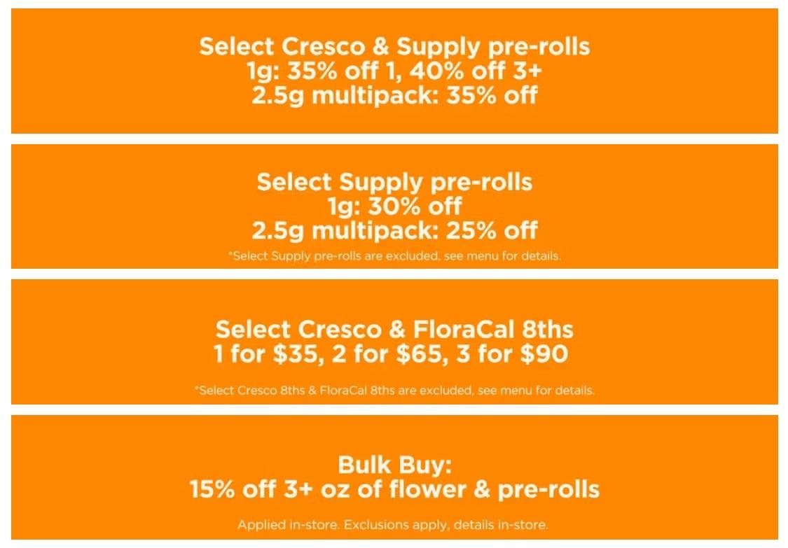 40% Off Pre-Rolls & 8th Bundle Pricing - Cannabis deal image