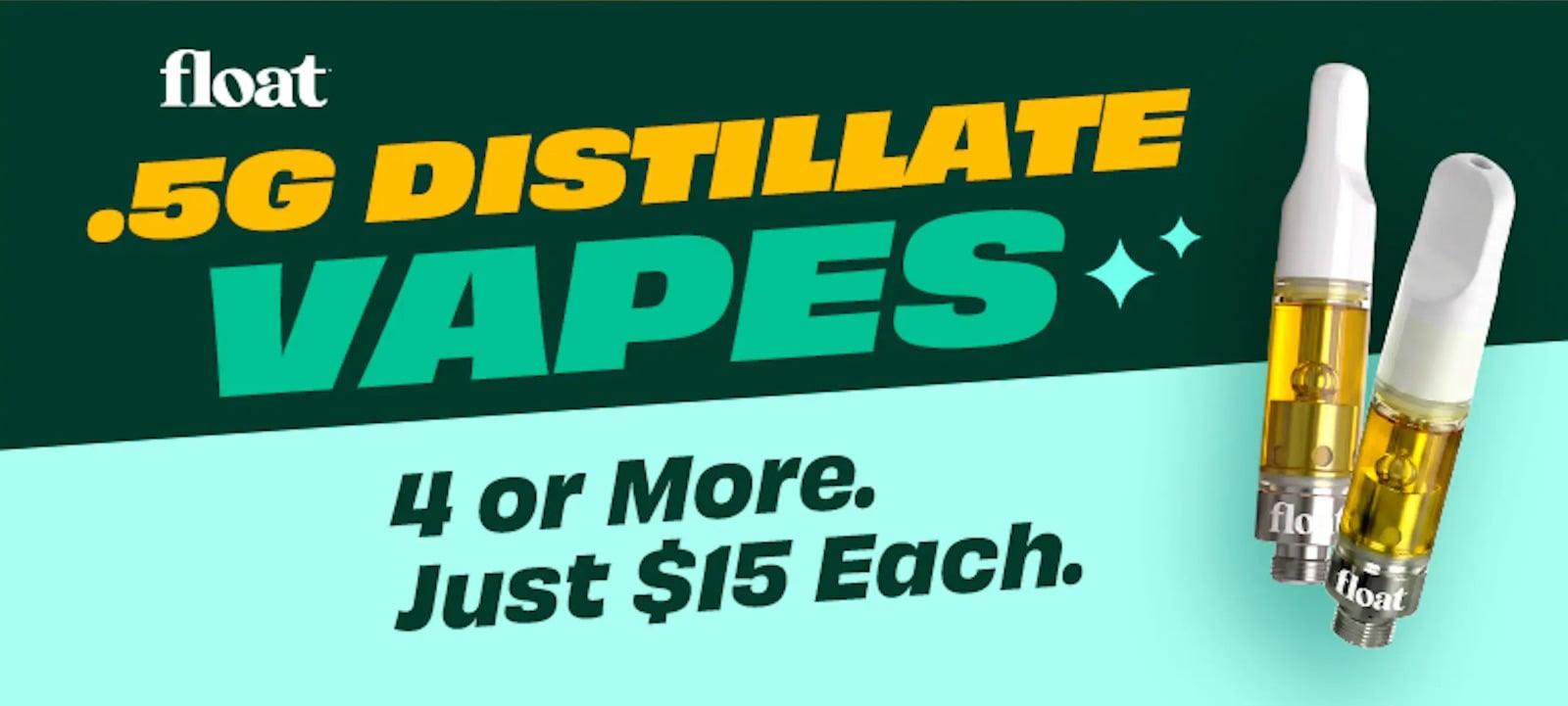 4 or More .5G Distillate Vapes for $15 Each