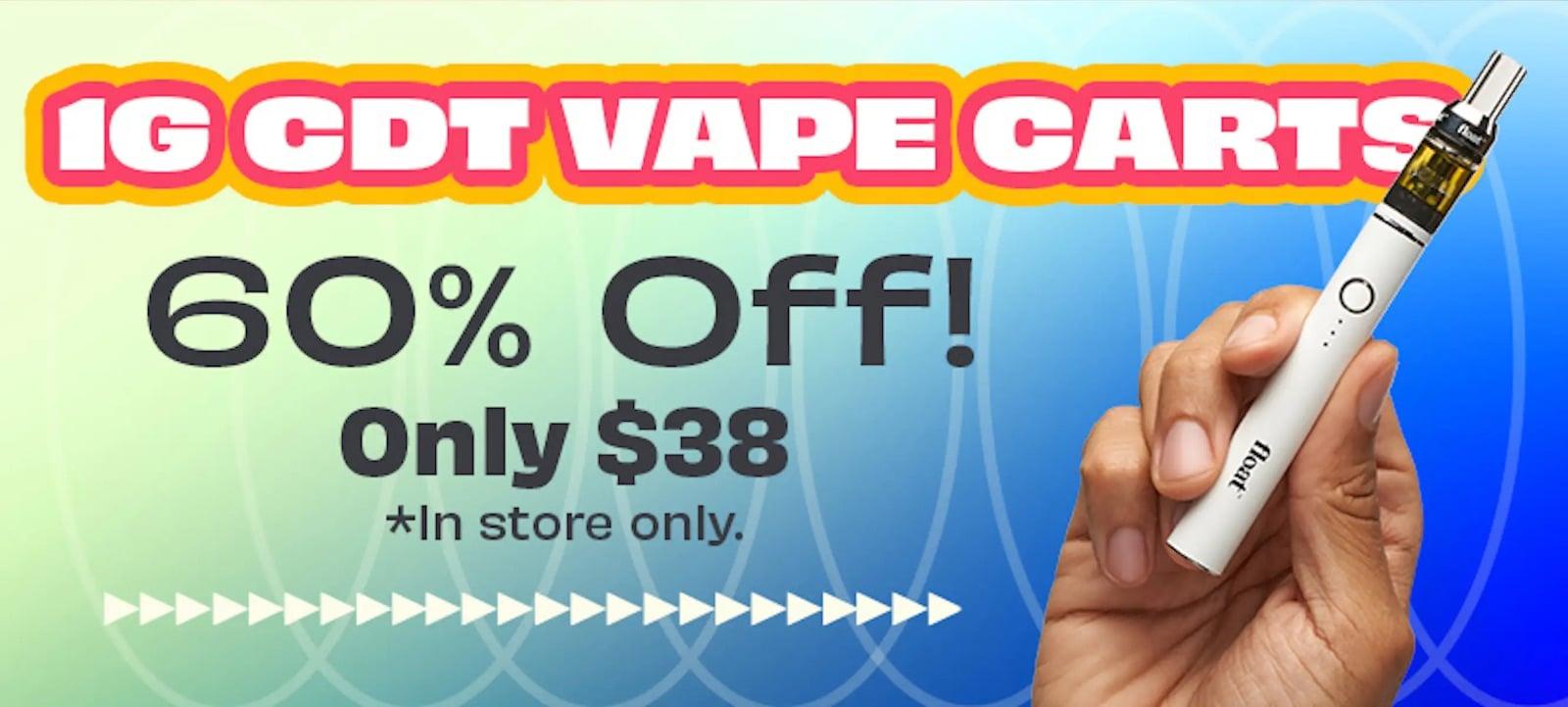 60% Off 1G CDT Vape Carts