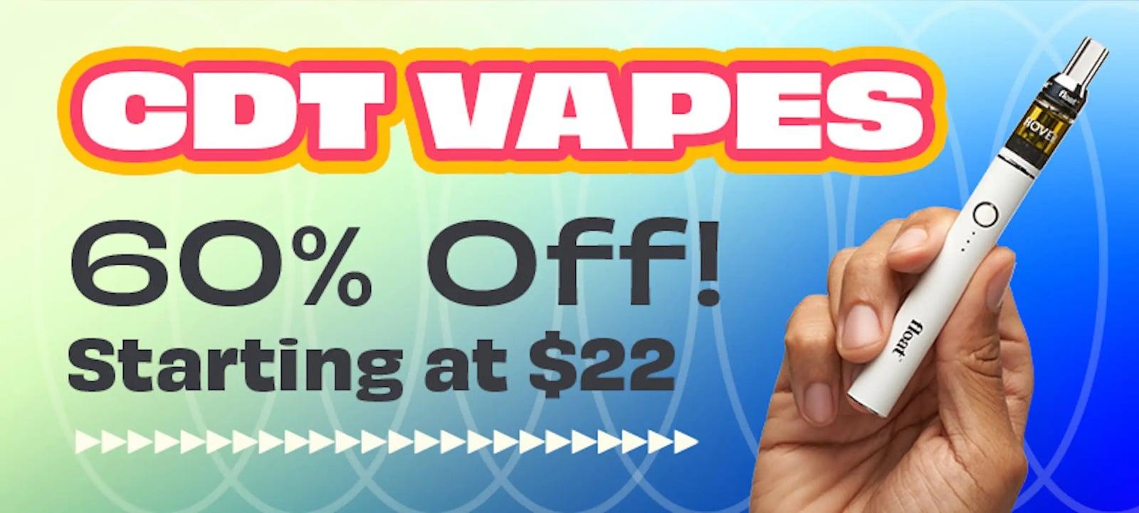 CDT Vapes 60% Off Starting at $22 - Cannabis deal image