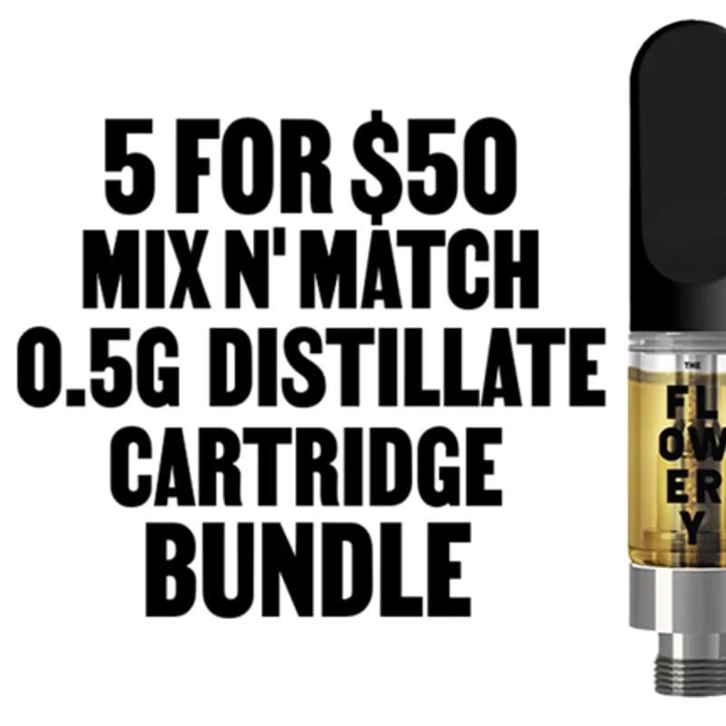 5 for $50 Mix N' Match 0.5g Cartridge Bundle - Cannabis deal image