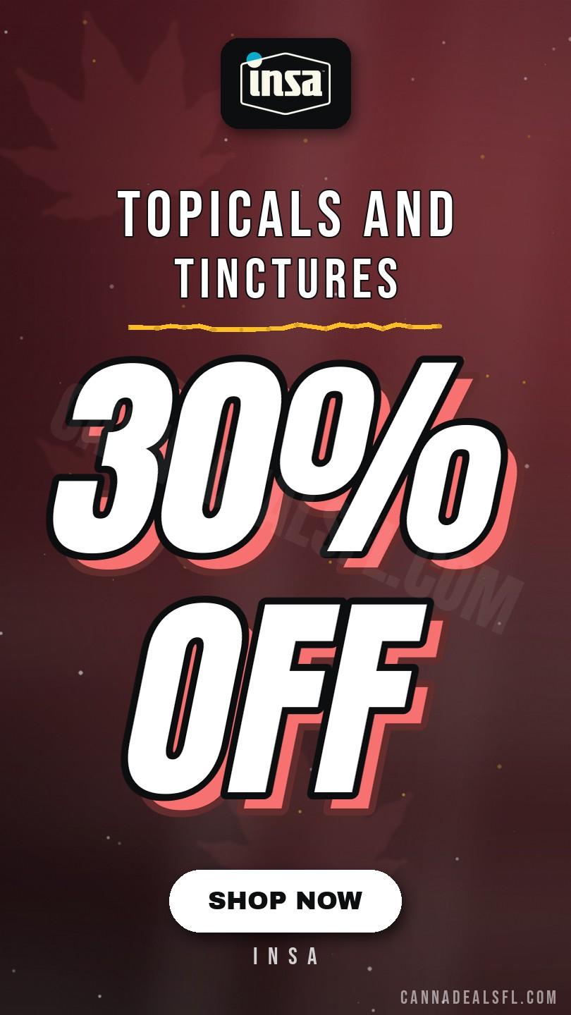 Topicals and Tinctures 30% Off