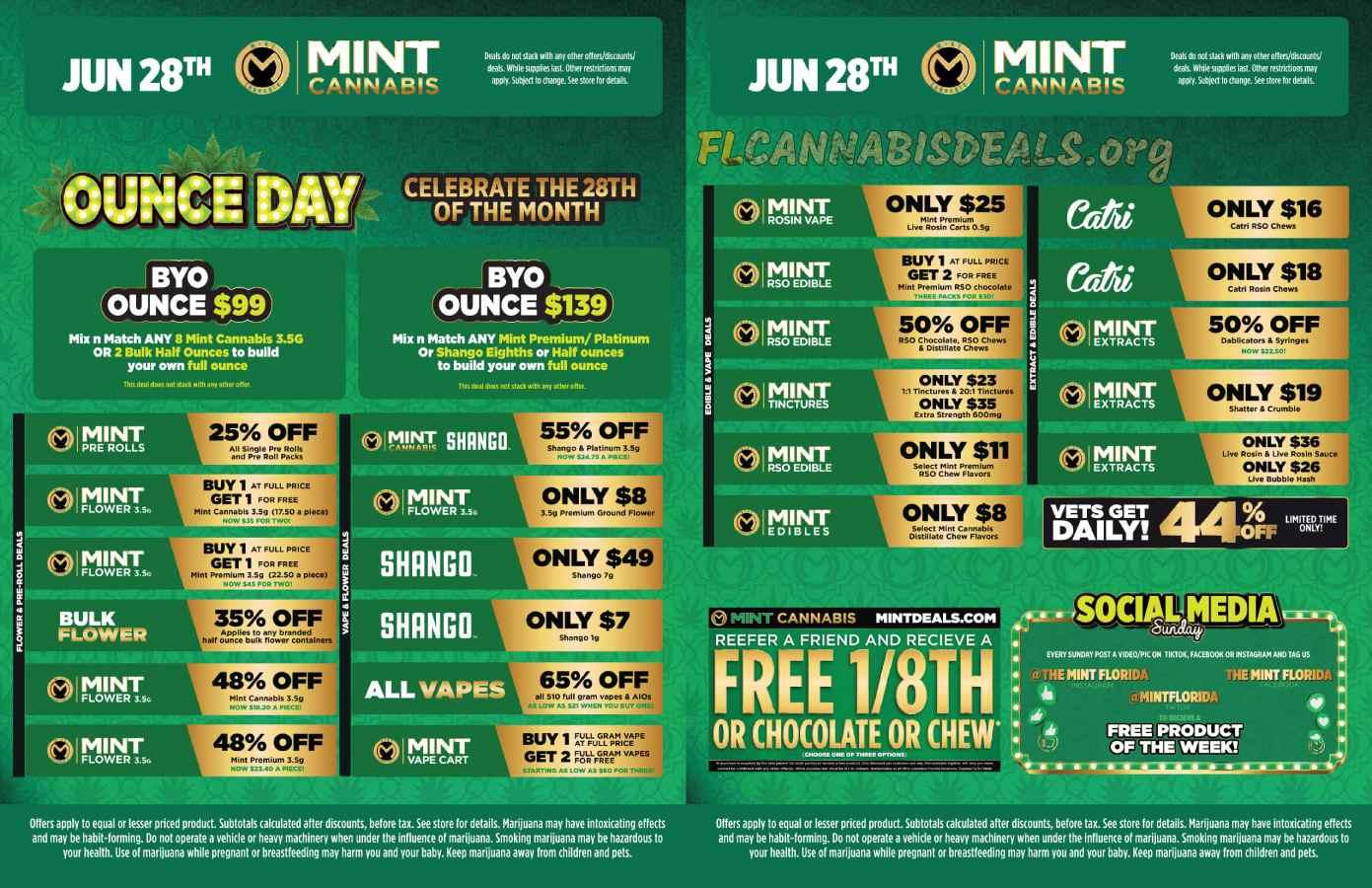 BYO Ounce, Daily Deals, and Free 1/8th!