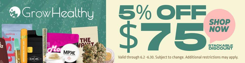 5% Off $75 Stackable Discount