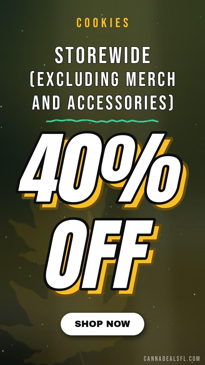 40% off storewide (Excluding Merch and Accessories)
