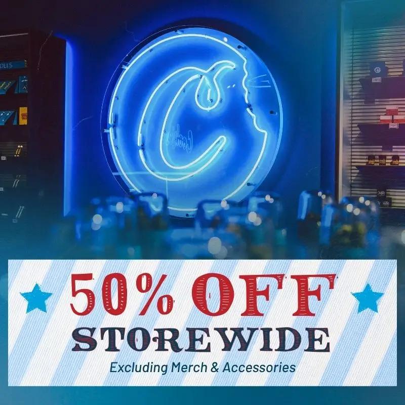 50% Off Storewide - Excludes Merch & Accessories