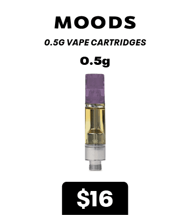 Moods 0.5G Vape Cartridges for $16 - Cannabis deal image