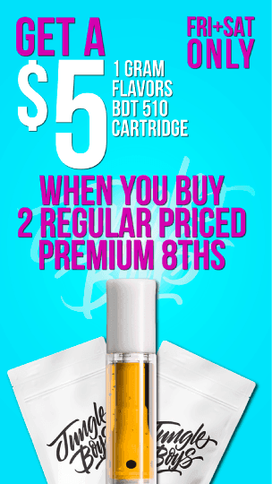 Get a $5 Cartridge When You Buy 2 8ths - Cannabis deal image