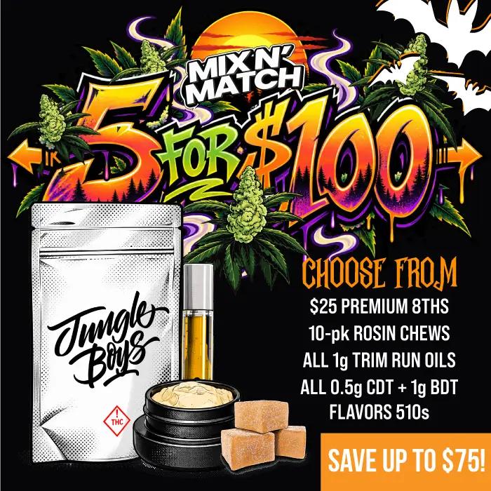 Mix N' Match 5 For $100 - Cannabis deal image