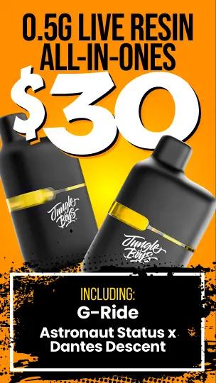0.5G Live Resin All-In-Ones for $30