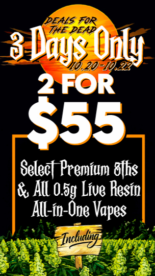 2 For $55 Premium Eighths & Live Resin Vapes - Cannabis deal image