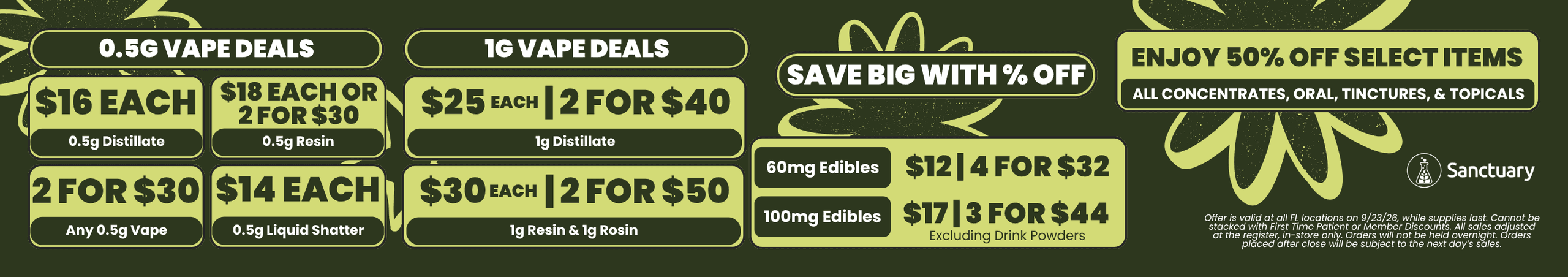 50% Off Select Items & Big Vape Deals
