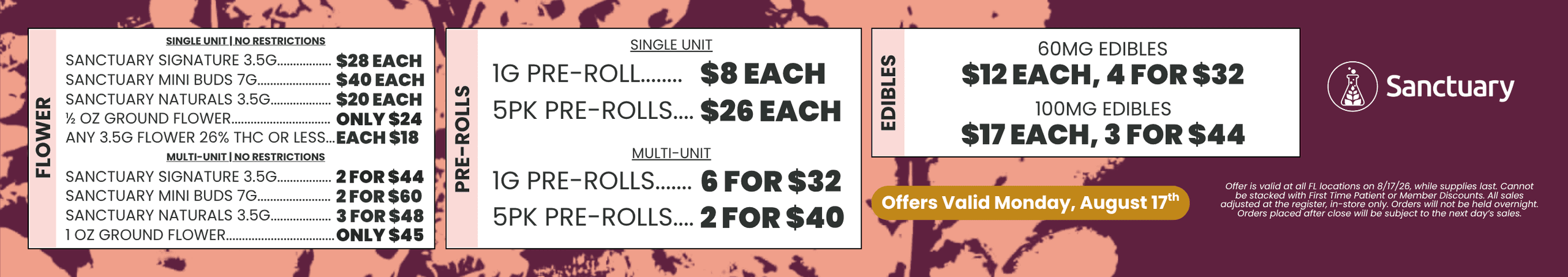 Flower, Pre-Rolls & Edibles Deals