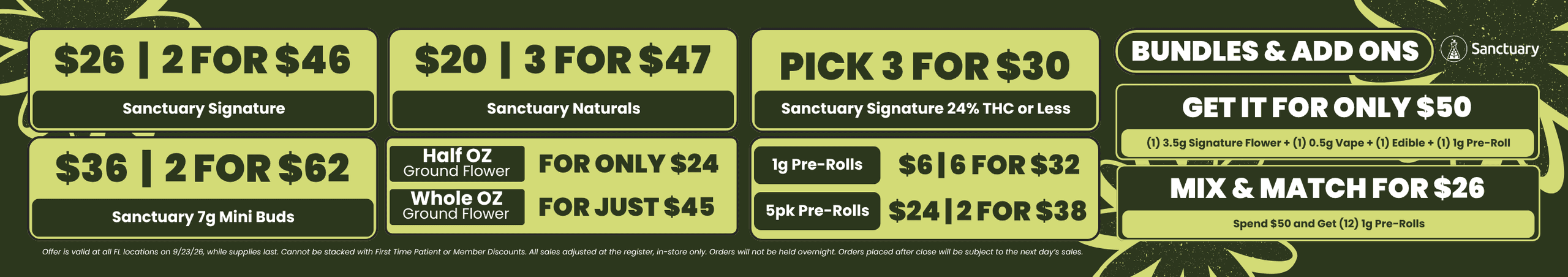 Sanctuary Flower Deals & $50 Bundle