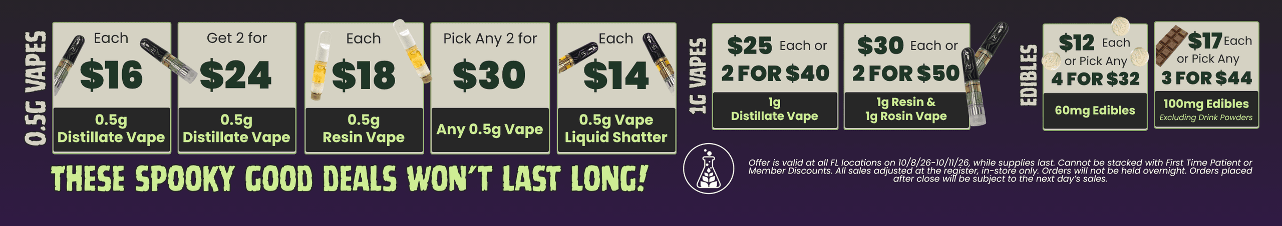 Spooky Good Deals on Vapes & Edibles - Cannabis deal image