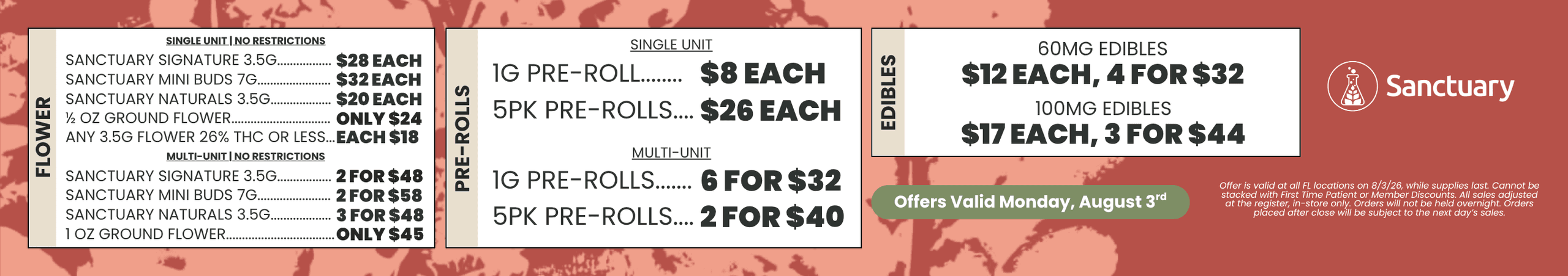 Flower, Pre-Rolls, and Edibles Deals