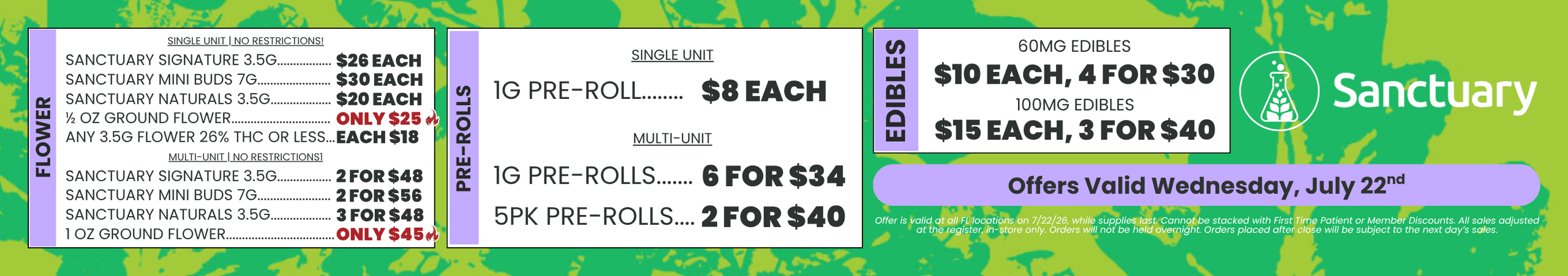 Flower, Pre-Rolls, and Edibles Deals