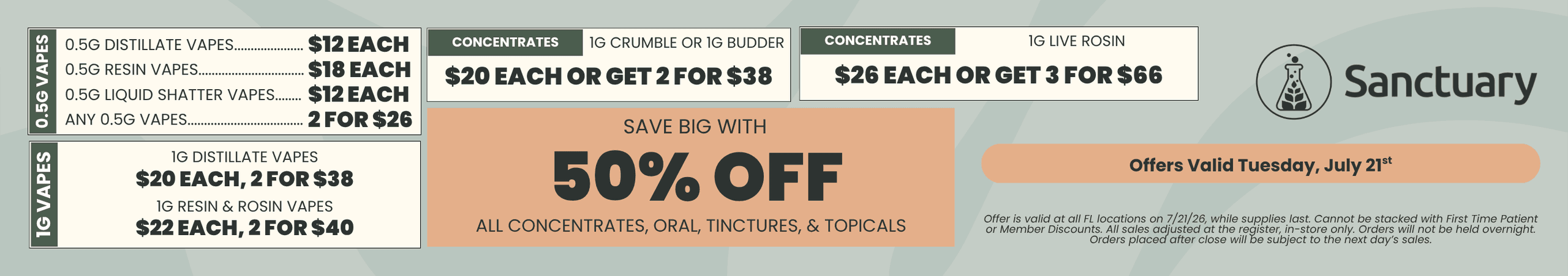 50% Off Select Categories & Vape Deals - Cannabis deal image