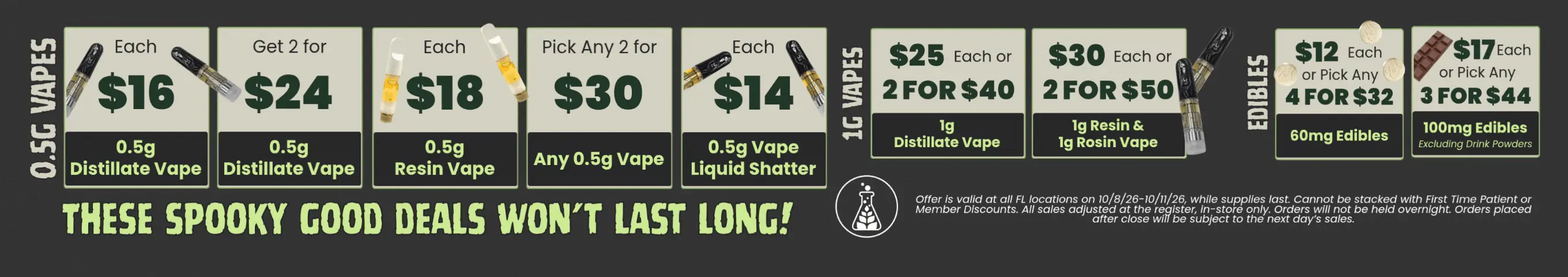 Spooky Good Deals on Vapes & Edibles - Cannabis deal image