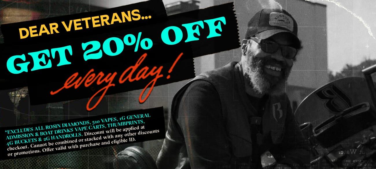Veterans Get 20% Off Every Day