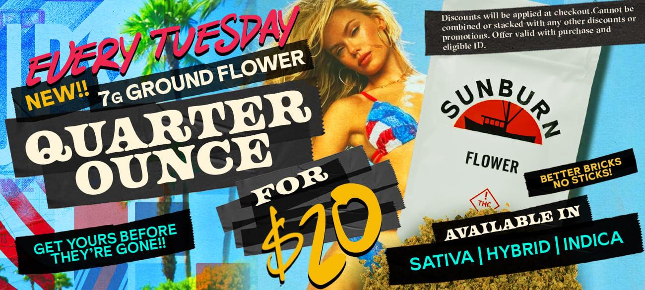 Every Tuesday: Quarter Ounce for $20 - Cannabis deal image