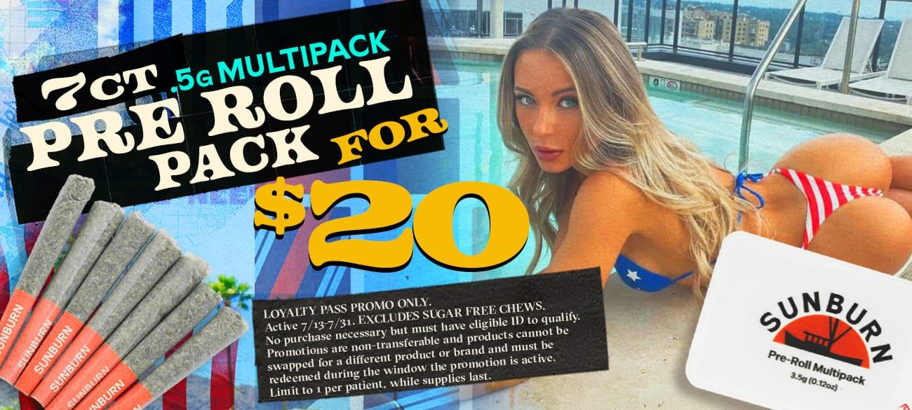7 Pre-Roll Pack for $20 - Cannabis deal image