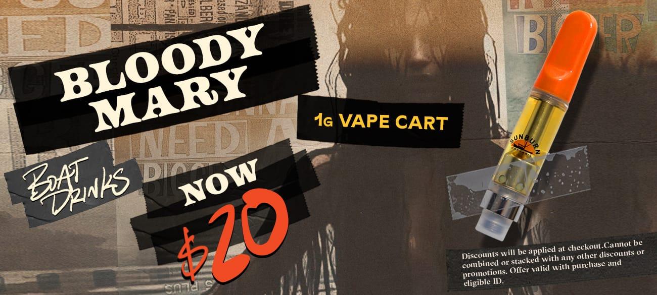 Bloody Mary Vape Cart Now $20 - Cannabis deal image