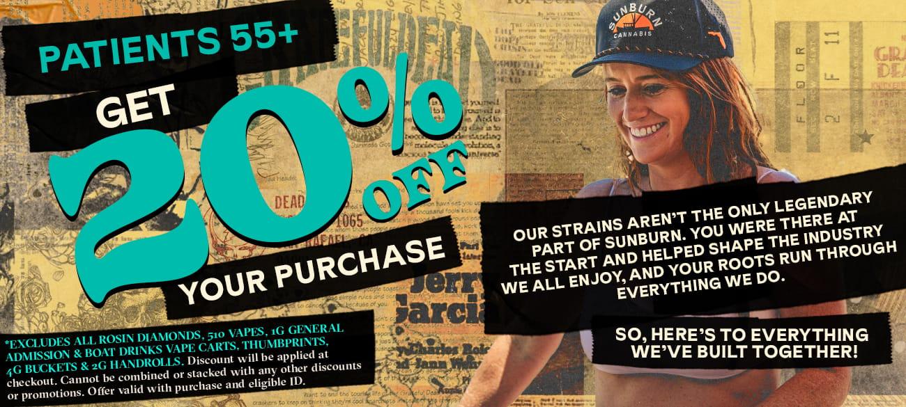20% Off Your Purchase for Patients 55+ - Cannabis deal image