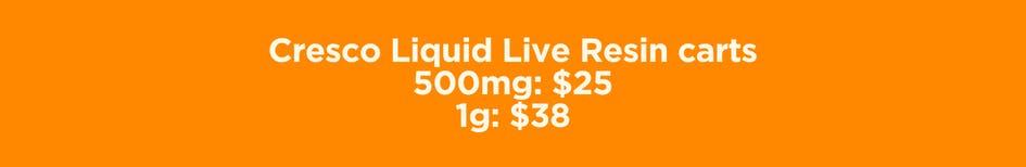Cresco Liquid Live Resin Carts Deals - Cannabis deal image